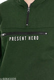 Olive cotton boys fullsleeve jacket with present hero print