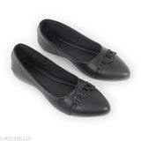 Stylish synthetic leather slip-on ballerinas for women - solid color, comfortable and casual flats (IND-5 to IND-9) from India