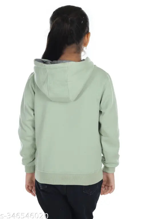 Printed polycotton hoodie for kids, long sleeves, girls winter wear. Girls casual hoodie jacket, zipper hoodie, trendy fashion. Size: 4-5 Years, 5-6 Years, etc. Made in India