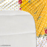 Gorgeous cotton floral double fitted bedsheet with 2 pillow covers, ideal for summer - superfine quality elastic design