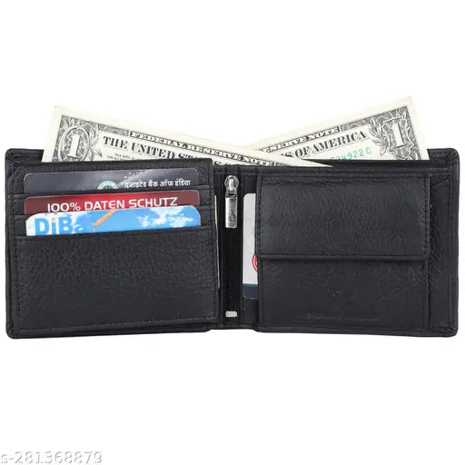 Genuine leather, trendy men's wallet with RFID protection and pen compartment. Made in India