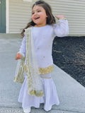 Embellished rayon kurta set with duppata for kids, 1-2 years, Indian ethnic wear
