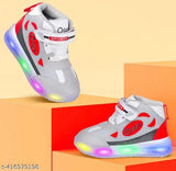 Red and black high top sneakers with glowing neon accents, ideal for casual wear or streetwear