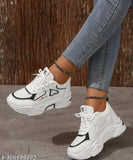 Reefox Girls Black Mesh White Stylish Comfortable Sports Running Casual Sneakers Shoes