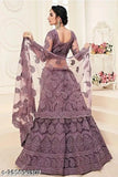 Embroidered Monrav net lehenga choli set with blouse piece, semi-stitched (42in/41in/2.25in), Indian designer net and embroidery
