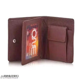 Solid faux leather bi-fold wallet, perfect for men's everyday use, Indian origin