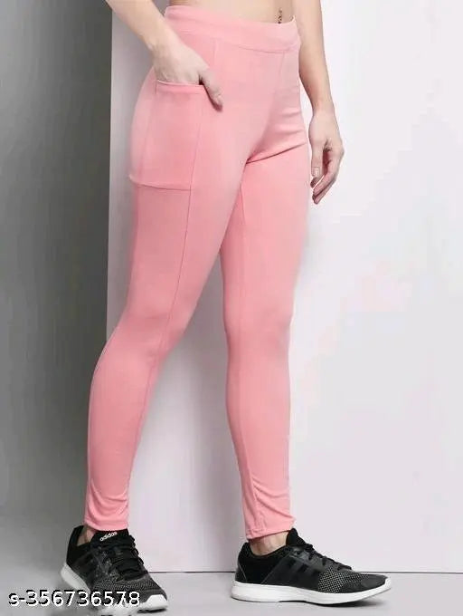 Striped Lycra Jeggings for Workout by Earth Joy, Pack of 2 - Perfect for Girls & Women's Gym Sessions