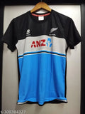 NEWZEALAND Blue printed short-sleeve sports kit in Super Net, suitable for indoor and outdoor activities. Various sizes available from S to XXL