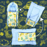 Cotton self-design newborn baby carry bag, 2-in-1 bedcum for ages 0-9 months, long sleeves pattern