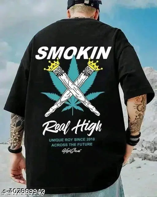 Fancy printed polyester men's T-shirts, short sleeves, sizes XS-XL