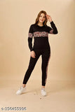 Cotton-blend track suit for women & girls, solid colored leggings and t-shirt, long sleeves, India origin