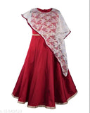 Modern classy silk blend net dress for kids birthday party wear, 3-4 to 5-6 years, India origin