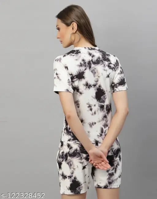 Cotton blend SELVIA women's nightsuit, comfortable and feminine for a relaxed evening at home, dyed/washed design