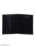 Black PU leather travel document organizer for men and women, featuring a single compartment for passports and travel documents
