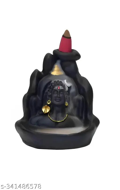 Mahadev murti combo offer in poly resin, includes 30 backflow cones. Timeless Adi Shankara Lord Shiv yogi statue for home décor puja