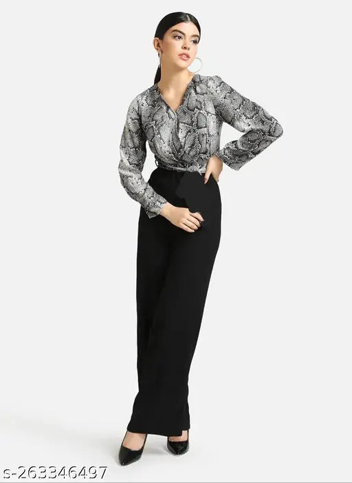 Lycra printed net jumpsuit for women, long sleeves, XS-XXXL sizes
