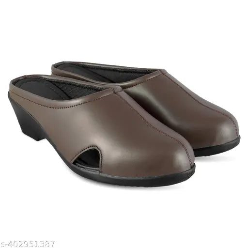 Synthetic leather, open back, formal boat shoes for women - Mannat India
