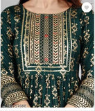 Black and gold embroidered long sleeved tunic dress with golden sequin details