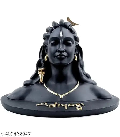 Handcrafted Mahadev Adiyogi Idol, intricate Indian statue of Lord Shiva on altar