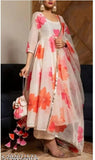 Georgette floral printed anarkali kurta palaazzos, dupatta set