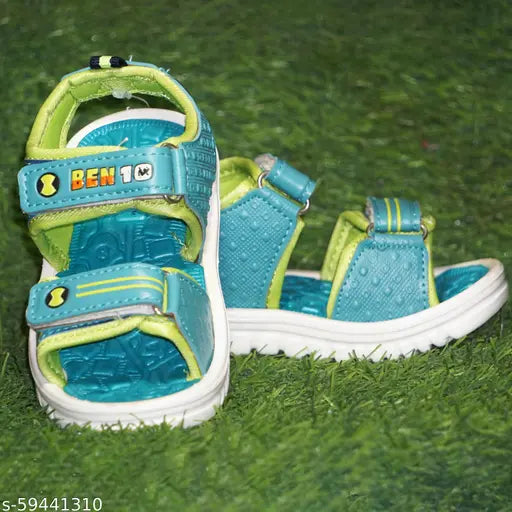 Seagreen kids' sandal with green comfort straps