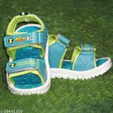 Seagreen kids' sandal with green comfort straps