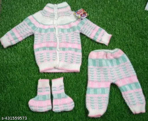 Wool winter sweater set, self-design net cover-up for chilly days - India