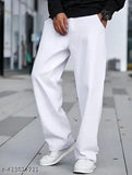 White men's slim-fit casual pants
