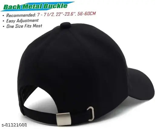 Stylish cotton baseball cap for men, solid pattern in size L, made in India