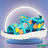 Green comfort kids sandals, LecosteSea design, sea green color
