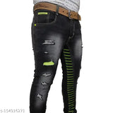 Cotton blend dyed/washed men's jeans for active everyday life. Comfortable denim stretch fabric, stylish and versatile with front and back pockets. Size 28, 30, or 32 waist. Made in India