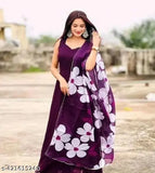 Sleeveless Georgette Anarkali gown with dupatta in solid color, Indian bridal wear on mannequin