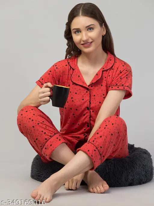 Cotton night suit for women and girls, comfortable summer print design, Indian nightwear brand SINKAR