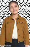 Girl in tan jacket, smile