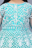 Embroidered net lehenga for girls, Indian festive wedding wear for 9-10 year olds