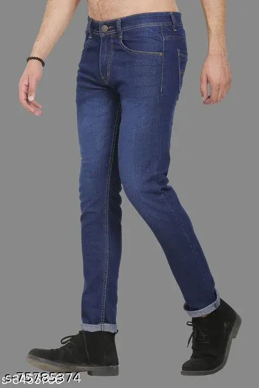 Fancy cotton solid men jeans, size 36x40 inches from India