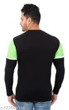 Cotton blend round neck full sleeve summer T-shirt for men, printed design, India origin