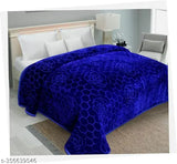 Blue microfiber double bed mink blanket - soft, heavy winter quality, perfect for cold nights