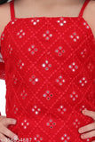 Embellished Georgette Baby Girl Gadara Set in Indian patterns, size 2-3 years