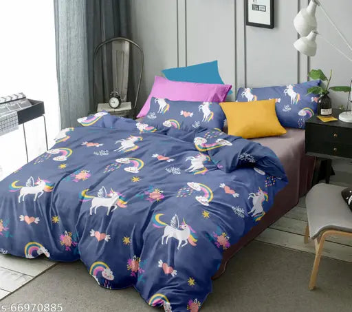 White Poly Cotton Net Double Bed Quilt Cover with Zipper (90x100), enhances old rajai, easy maintenance, made in India