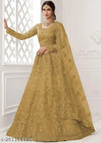 White and gold net embroidered designer lehenga choli set, free size. Traditional Indian bridal wear for festive occasions