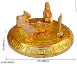 Shri Kartik Mata Parvati and Nandi metal Shiv Parivar with Shivling, golden 35x35 inch
