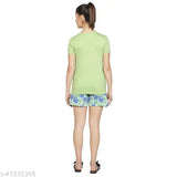 Cotton women's nightwear top & shorts loungewear set, printed with unique patterns for maximum comfort and trendiness