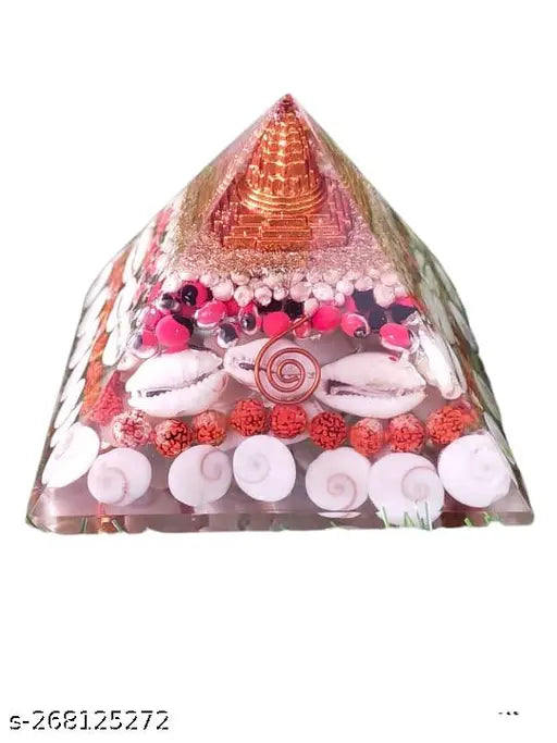 Golden poly resin Shivalaya Gems Maha Laxmi Pyramid for Vastu Reki, Fengshui & Sri Yantra