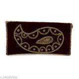 Black embroidered clutch with coffee design