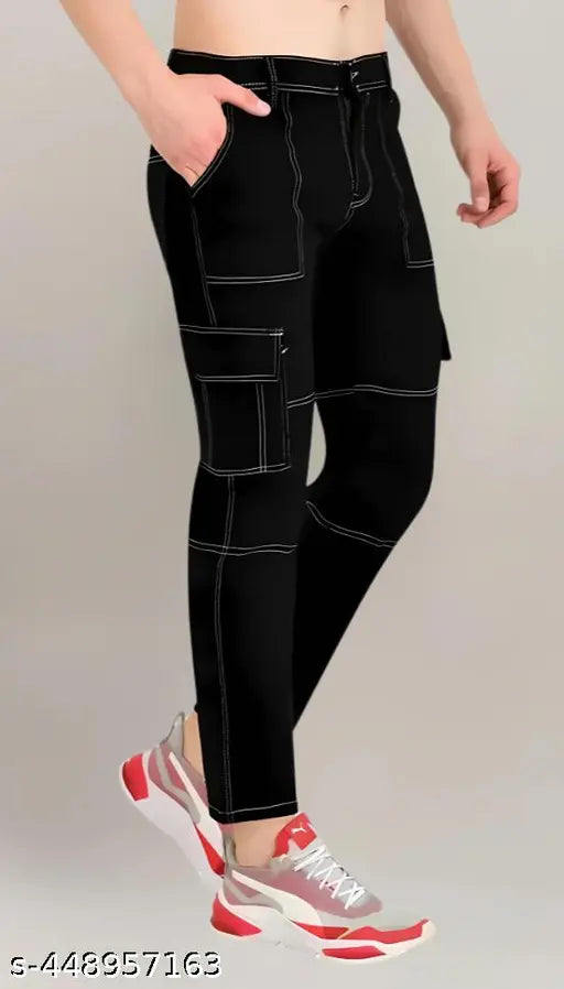 Black, baggy denim jeans with adjustable snap waist