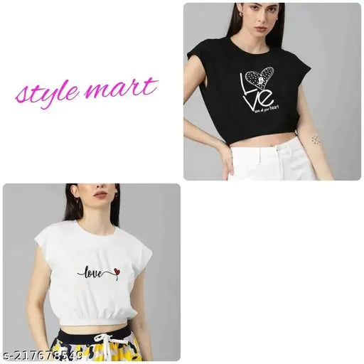 Women's cotton blend printed crop top, sleeveless and premium style from India