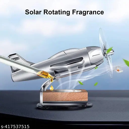 Solar powered car perfume & freshener aeroplane glider design air freshener, orange fragrance, no batteries required