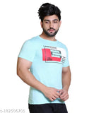 Soft cotton blend, printed round neck t-shirt for men in American Pie Summer Casual wear, short sleeves