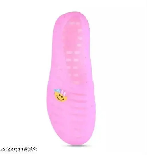 Pink belly plastic ballerina flats, solid pattern slip-on shoes from India
